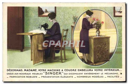 Femme machine à coudre - à,